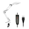 LED Desk Lamp 5X Magnifier Glass Light Stand Clamp Foldable Beauty Magnifying UK