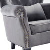 Occasional Chesterfield Tub Chair Upholstered Wing Backed Armchair Lounge Fabric