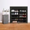 Shoe Rack Storage Cabinet Organizer Dustproof Stand Holds Black 115x30x110 cm