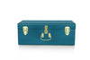 Beautify Storage Trunk Teal Metal Gold Hardware Stackable Vintage Lockable Chest