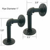 4PCS Pipe Shelf Brackets Industrial Iron Rustic Shelves Wall Floating Supports