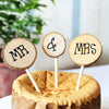 Wedding Cake Topper Personalised Mr & Mrs Table Decoration Favour Rustic Wood 3p