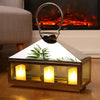 Windproof Garden Candle Lantern Hanging Tea Light Holder Stainless Steel Glass