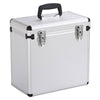 12" Vinyl Record Storage Box Case Flight DJ Stackable Case Silver Holds UK