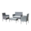 4 PCS Rattan Garden Furniture Set chairs sofa Table Outdoor Patio Conservatory