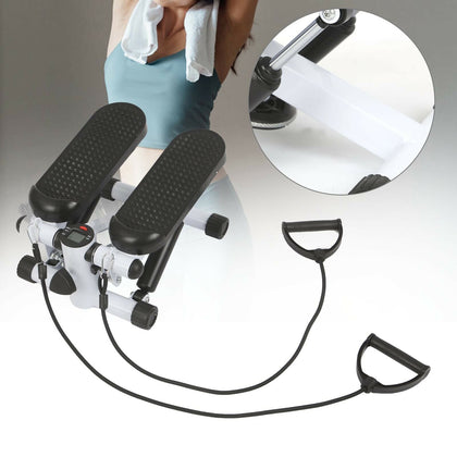 Mini LCD Display Twist Stepper Exercise Arm Cords Stair Climber Fitness Swing