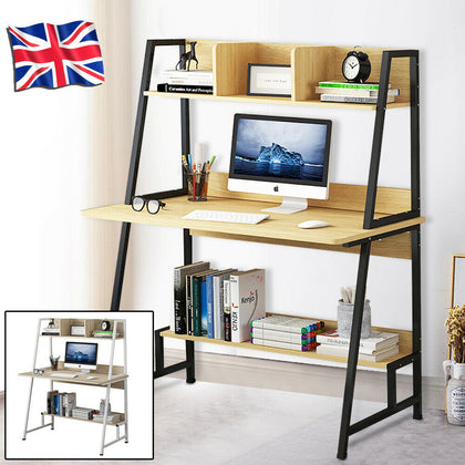 Home Office Computer Desk with Shelves Desktop PC Table Study Workstation Corner