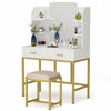 Vanity Set Dressing Table with Mirror Drawers & Stool Elegant Bedroom Furniture