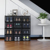 Mondeer 12 PCS Shoe Cabinet Stackable Shoe Storage Organiser Size UK 9.5 Black