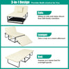 3 IN 1 Sofa Bed Folding Lounge Chair Sleep Convertible Chair Height Adjustable