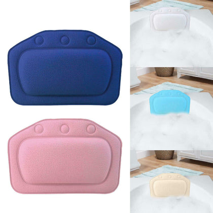 Luxury Bath Spa Pillow 3 Suction Cups Cushioned Spongy Relaxing Bathtub Cushion