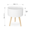 End Table Coffee Round with Storage Tray Rotatable Side Table Sofa Table Wooden
