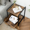 HOOBRO Side Table Sofa Table with Removable Tray Snack Tray Table Industrial