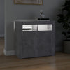 Sideboard Console Table Cabinet Cupboard RGB LED Lights Shelves Concrete Grey