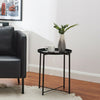 Coffee Table Folding Side Table Round Metal Tray Top Portable Table Night Stand