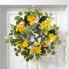 LED Easter Wreath with Light Colorful Eggs Spring Wall Door Garland Hanging Deco