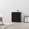 Modern Chest of Drawers 4 Drawer Cabinet Anti-Bowing Support Nightstand BLACK