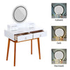 White Dressing Table with Stool Set, LED Makeup Desk Mirror Living Room Bedroom
