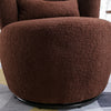 Swivel Tub Chair Teddy Fabric Accent Armchair Barrel Chairs Reading Chair HT