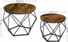 Industrial Set of 2 Coffee Tables Vintage Rustic Side End Tables Retro Metal
