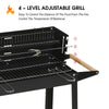 Charcoal Grill Rectangular BBQ Barbecue Steel Outdoor Patio Garden Wheels