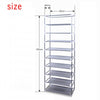 10 Layer 9 Shelf Shoes Storage Cabinet Organizer Shoe Rack Dustproof Standing UK