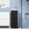 Bathroom Storage Cabinet Floor Standing Wooden Cupboard w/ Single Door & Drawer