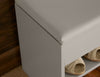 Malmo Large Wooden 2 Tier Shoe Storage Cabinet Shelf Rack Stand Grey Oak White