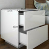 High Gloss Bedside Table Nightstand Cabinet 2 Drawers RGB LED Light Modern White