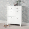 Shoe Cabinet Storage Wooden White Grey