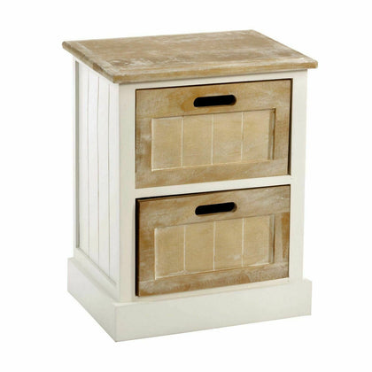 White Wooden Cabinet 2 Drawer Shabby Shic Side Table Storage Cabinet Bedroom Off