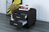 Faux Leather Designer Black Bedside Table Cabinet Night Stand