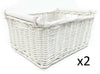 White Log Children Kids Baby Nursery Wicker Storage Basket Toy Box Organiser