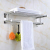 Double Polishing Towel Rail Holder Wall Mounted Bathroom Rack Shelf Stainless St