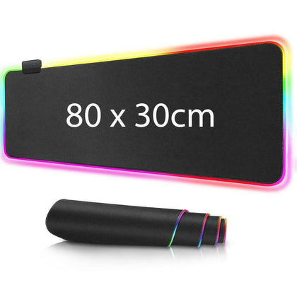 Large 80*30cm Anti-Slip RGB LED Gaming Mouse Mat for Desk PC Laptop Keyboard Pad
