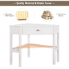 Corner Desk Computer Table Home Office Writing Workstation w/ Drawer & Shelves
