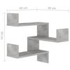 Set Of 3 Corner Shelves Wooden Wall Storage Grey Display Bookcase Shelving Unit