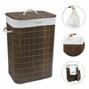 Bamboo Laundry Hamper Basket Home Wood Washing Clothes Storage Bin Stand Large