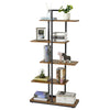 Industrial Staggered layering 5 Shelf Storage Display Metal Bookcase Unit Home