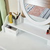 Wooden Dressing Table w/4 Mirror Stool Vanity Makeup Desk Stool Set White/Black