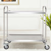 2 Tier Stainless Steel Kitchen Trolley Hotel Catering Serving Cart Rolling Rack