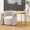 C-Shaped Sofa Side Table Golden Metal Frame End Coffee/Snack Table Living Room
