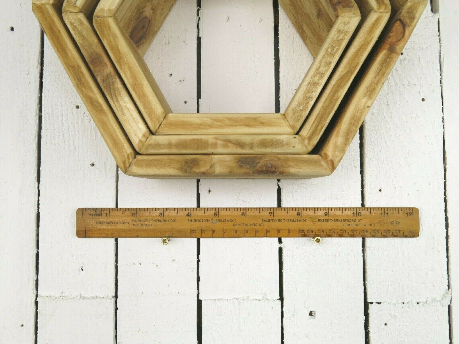 Set Of 3 Handmade Hexagon Shelves Wooden Shelves Made From Sustainable Pine Wood
