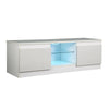 Modern White TV Unit Cabinet Stand W/ 2 Modern Doors High Gloss TV Sideboard