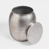 Hammered Silver Side Table - Round Iron Hammered Effect Finish End SR