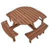 6 / 8 SeaterS Wooden Furniture Set Pub Bench Round Outdoor Picnic Table Garden