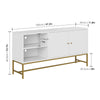 TV Cabinet Wooden TV Stand TV Console White Media Unit with Shelves and Doors