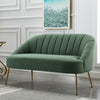 Modern 2 Seater Sofa Armchair Loveseat Scalloped Accent Couch Settee Metal Frame