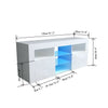 Modern White High Gloss Corner TV Unit Stand Cabinet LED Light W/ Storage Drawer