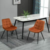 Sigtua 2pc Vintage Velvet Dining Chairs Solid Metal Leg Kitchen Soft Padded Seat